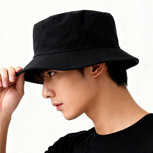 Nhà Máy OEM Tùy Chỉnh Logo Của Bạn Thêu In Vải Xô <span class=keywords><strong>Hat</strong></span> Phong Cách Rắn Màu Đen Ngư Dân <span class=keywords><strong>Hat</strong></span> Dây Giày Du Lịch Hàng Ngày - Product Image 3