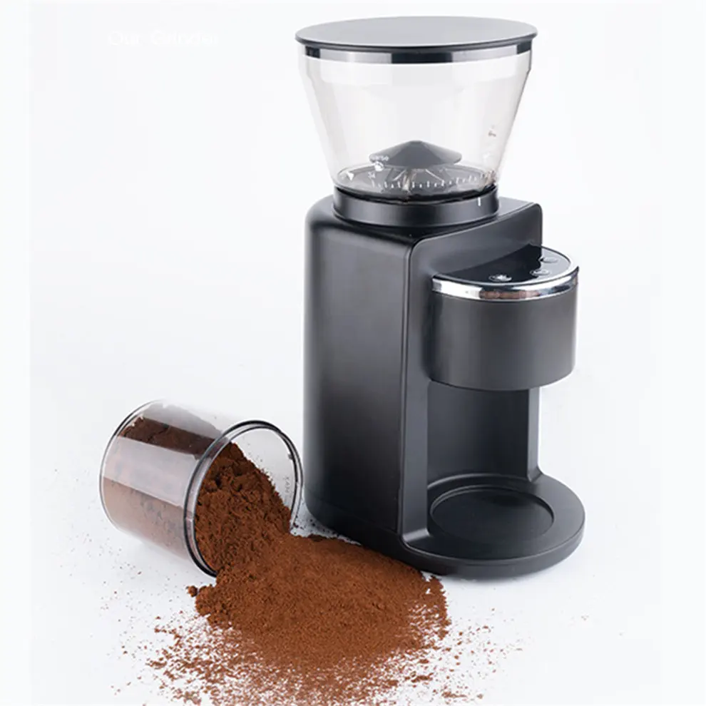 Oem電気工業用商業用ステンレス鋼バリコーヒー豆グラインダー家庭用小型ミニ自動コーヒーグラインダー