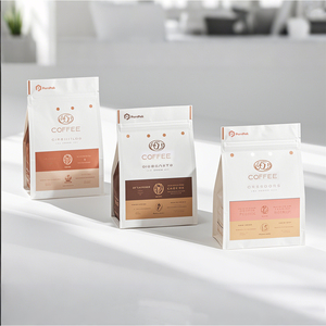 Bolsa de Embalaje con Cierre Zip, Impresa Personalizada, Ecológica, de Grado Alimenticio, Hecha con Materiales Reciclados, con Válvula de Plástico, para Café, Gelatina y Productos de Cafetería - Product Image 1