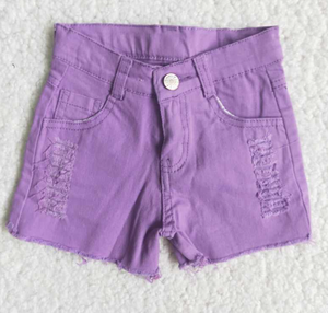 Jeans pour enfants et tout-petits, avec poches, élastiques et ajustables, motif cœur bleu, fermeture éclair, pour bébés filles, vêtements d'été en denim - Product Image 3