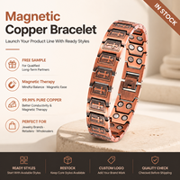 Bracelet magnétique en cuivre pur pour thérapie magnétique, motif croix, chaîne à maillons, style vintage, vente en gros, fournisseur d'usine sur mesure