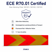 Plaque de marquage arrière réfléchissante haute visibilité ECE70.01 501101 501102 501103 pour camions