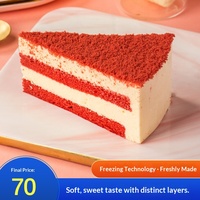 Gâteaux Mousse Triangulaires Red Velvet 8 pouces en Gros, Crème Animale, Gâteau Congelé en Boîte, Pâtisserie Café, Dessert Restaurant Occidental, Pause Thé