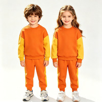 Ensemble de vêtements de sport pour enfants tendance, couleur contrastée, tenue décontractée personnalisée pour l'automne