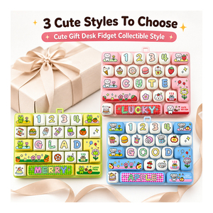 Nouveau clavier carré en PVC à 26 touches, jouet anti-stress mécanique à pression, dessin animé, pour soulager le stress, sensoriel, breloque de sac de poche, pour enfants et étudiants - Product Image 2