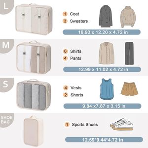 ชุดจัดระเบียบกระเป๋าเดินทาง 8 ชิ้น ผ้าแคนวาส โพลีเอสเตอร์ แฟชั่น พับได้ ปิดด้วยเชือก - Product Image 3