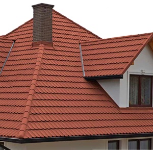 Hoja de techo de metal recubierta de piedra de Color para casa de Villa, estilo <span class=keywords><strong>Tudor</strong></span>, buenas Tejas resistentes a terremotos - Product Image 1