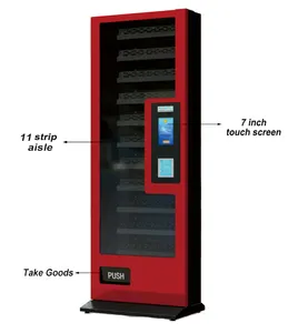 24 saat Self servis içecek aperatif otomatı çoklu ödeme sistemleri Combo satıcı makineleri