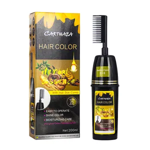 MEIDU Private Label 200ml Haar färbemittel Shampoo Beutel permanent schwarz braun Bio Ammoniak frei Kräuter Haarfarbe mit Kamm