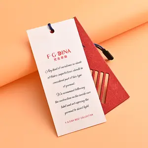 Best Selling China Fábrica Preço Direto Custom Fashion Design Hang Tag Vestuário Acessórios Acessórios Vestuário tag de papel