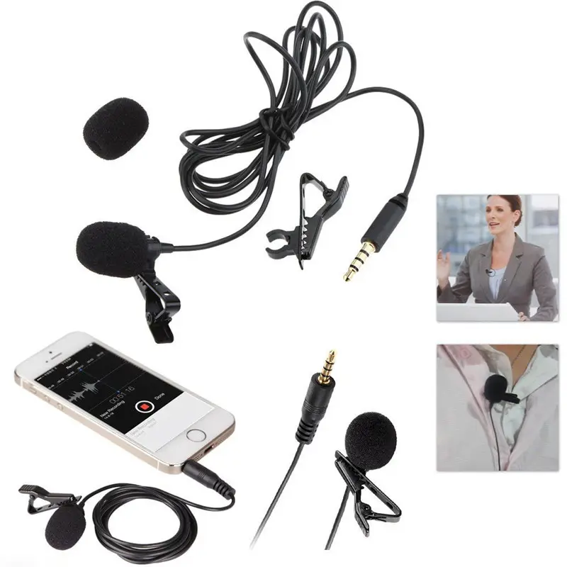 BY-LM10 Clip-on Lavalier Microphone Omnidirectional for 6 6plus 5 4S 4 for Sumsang s6 G3 one