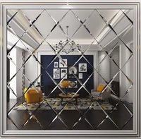 Grandes mosaïques de miroirs décoratifs en verre pour murs, carreaux de miroir pour décorations d'ascenseurs