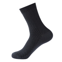 Chaussettes pour hommes en coton, nylon et spandex, couleur unie, avec logo personnalisé OEM, style business décontracté, anti-bactériennes et anti-odeurs.