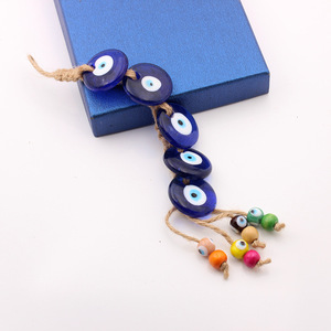 Tapiz de Pared de Ojos Azules Tejidos con Cuerda de Cáñamo, Tapiz de Ojo del <span class=keywords><strong>Diablo</strong></span> con Pequeños Ojos Coloridos - Product Image 4