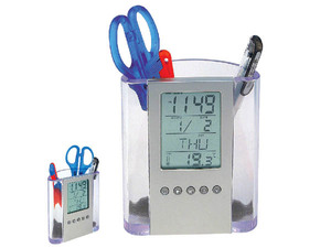 Kính Tinh Thể Trong Suốt Bút Đứng Bác Sĩ Máy Tính Để Bàn Văn Phòng Nhà Trang Trí Lưu Trữ Hộp Đồng Hồ Nhiệt Kế Lịch Chủ Bút - Product Image 6