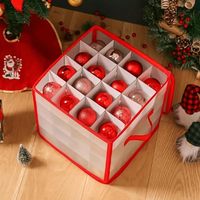 Boîte de rangement pour accessoires de Noël à quatre couches, pouvant accueillir 64 accessoires, avec fermetures éclair et séparateurs durables
