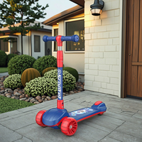 Trottinette à trois roues pliable et réglable en hauteur Orbic Toys Blue pour enfants, avec lumières, pour les plus jeunes