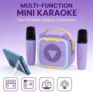 Haut-parleur léger avec fonctions de modification de la voix, entrée auxiliaire, emplacement pour carte mémoire 32 Go et design en plastique pour la lecture de musique - Product Image 2