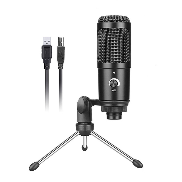 Professional Recording Studio Vlogging With Tripod Stand USB Condenser Gaming Microphone