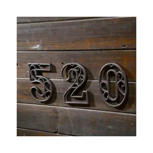 Hot Sale Metall außerhalb Hausnummern Vintage Gusseisen Home Number