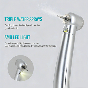 Tandheelkundig product LED-handstuk drukknop 3-weg spray drukknop keramische cartridge roterende turbine hoge snelheid E-generator - Product Image 2