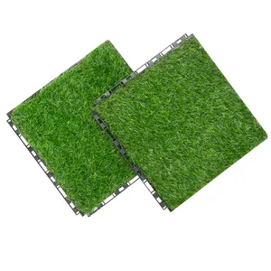 Patio Plastic Deck Flooring Outdoor Courtyard Balcony Garden Modular Artificial Grass Lawn Flooring Tile