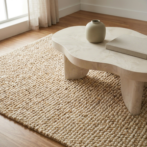 Handwoven Wool Jute Nubby Rug Modern Textured Living Room <b>Bedroom</b> Home <b>Decor</b> Wholesale Manufacturer India - Product Image 1