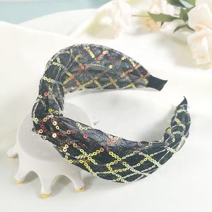 Bandeau mi-long à paillettes bronzant avec nœud en gaze, coiffe à paillettes, Simple, respirant, accessoire de mode pour cheveux - Product Image 3