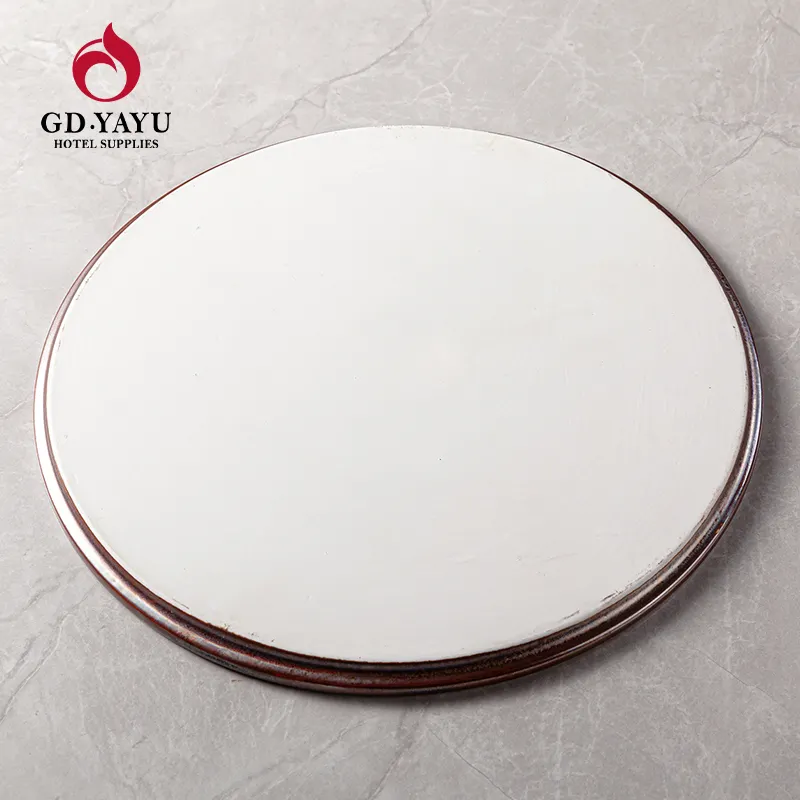 Placa de porcelana rústica redonda vermelha, grande redonda redonda com fundição de ferro fundido, 2020/10/12 polegadas, placa de cerâmica para jantar, novo, 8.5