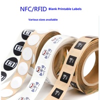 Étiquette NFC NTG424 DNA, diamètre 20 mm, RFID 13,56 MHz, autocollant NFC anti-métal, étiquette PVC avec codage pour les médias sociaux sur téléphone ou PC