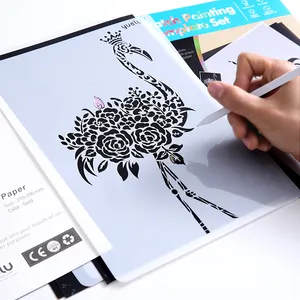 Stencil Scratch Paper Set bán buôn A4 động vật xây dựng DIY nhãn cào sơn qua biên giới bán hàng