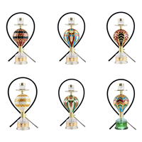 Ensemble de chicha créatif en forme de montgolfière, 6 motifs assortis, en résine peinte, base en verre de luxe, pour bar