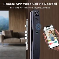 3D Gezichtsherkenning Slimme Deurvergrendeling Palmveinsensor IP65 Waterdicht Tuya WiFi Video Intercom Staal Houten Deur Toegangslot
