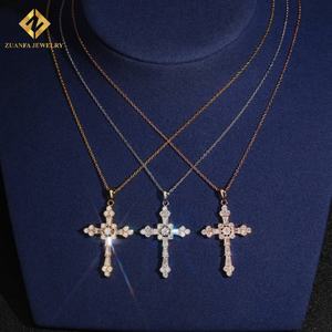 Collar con Colgante de Cruz Clásico de Plata 925 con Incrustaciones de Diamantes de Imitación VVS Estilo Hip Hop para Mujer, Certificado GRA - Product Image 6