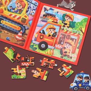 Livre de puzzle magnétique 3 en 1 sur le thème des dinosaures, du trafic et de l'océan, meilleur jouet de voyage pour enfants - Product Image 5