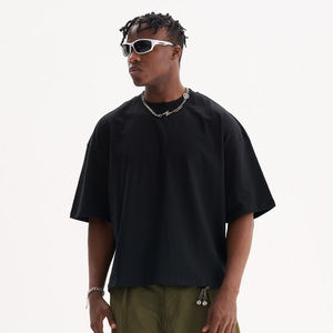 Oversized Men's <b>White</b> Cotton T-Shirt Short Sleeve O-Neck Casual Blank Streetwear <b>Tee</b> Jersey Knitted Fit - Product Image 4