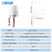 Interruptor de Luz Fotoeléctrico Automático para Exteriores CNRIYA, IP54/IP44, LED Disponible, Voltaje 95-305V, Consumo de Energía <1.2W, para Calle