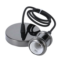 Jeu de cordons E26 E27, lampe suspendue vintage en aluminium, noir, chrome, couleur or, douille de lampe, support de base