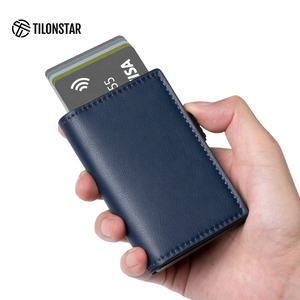 TILONSTAR TVC315 Anti-Theft Business Card <b>Wallet</b> Leather Pop up <b>Wallet</b> Aluminum Credit Card <b>Holder</b> With RFID Blocking Function - Product Image 2