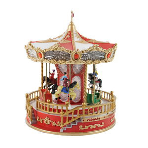 Carrousel de Noël musical lumineux à LED avec traîneau du Père Noël, décoration de Noël 2026, musique, village de Noël - Product Image 3