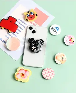 Custom Gift Hot Sale New Design Phone Holder Popular Acrylic Popping Phone Sockets Cute Cartoon Heart Shape Cell Phone Holder