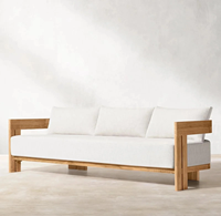 Ensemble de canapés d'extérieur de style moderne, mobilier de jardin durable en teck du Myanmar, ensemble complet de canapés pour hôtel - Ensemble de canapés de jardin directement de l'hôtel
