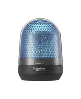 XVR3M06 Rotating Flashing Beacon, 230V AC, Blue Lens, Black Housing, 100mm Base, IP65/IP23, Harmony XVR Series