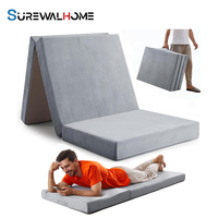 SUREWALHOME Matelas surmatelas pliable sur mesure en mousse haute densité, lavable, pour invités, facile à transporter