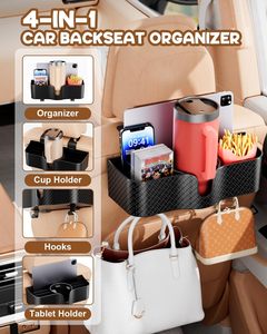 Organizador para Asiento Trasero de Coche con Portavasos de 3.7", Caja de Almacenamiento Multifuncional con Soporte para Tableta para Viajes en Coche - Product Image 2
