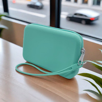 Reise Make-up Tasche Weiches Silikon Tragbare wasserdichte Kopfhörer Briefpapier Aufbewahrung tasche mit Riemen Münz geldbörse Reise kosmetik Taschen