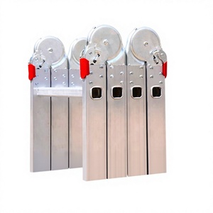 Escalera Plegable Telescópica Multiusos <span class=keywords><strong>de</strong></span> Aleación <span class=keywords><strong>de</strong></span> Aluminio con Certificación EN131, Diseño Moderno, Escalera <span class=keywords><strong>de</strong></span> <span class=keywords><strong>Seguridad</strong></span> para Oficina y Exteriores - Product Image 5