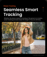HOHEM iSteady X3/SE Stabilisateur de téléphone IA à 3 axes avec suivi magnétique, perche d'extension de 205 mm, lumière d'appoint, 11H d'autonomie