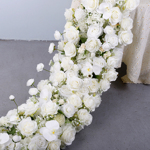 Guirnalda Personalizada de Rosas Blancas de Seda para Decoración de Bodas y Hogar, Camino de Mesa Floral para Boda - Product Image 5