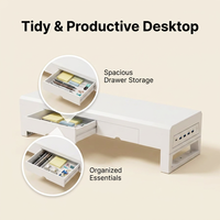 Support de moniteur universel multifonctionnel avec solutions de rangement complètes et plateforme de charge pour appareils